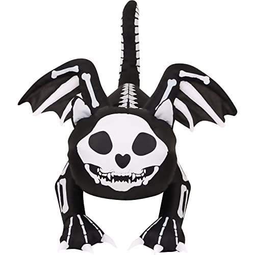 Skeleton Cat Blow Up Inflatable - 6 ft Outdoor Halloween Yard Decor with Lights
