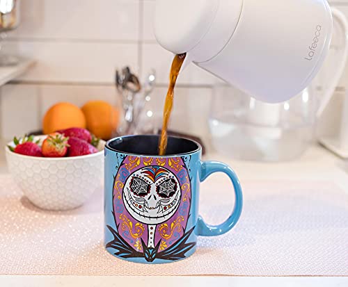 Nightmare Before Christmas Jack & Sally Day of the Dead Ceramic Coffee Mug - 20oz Oversized Drinkware