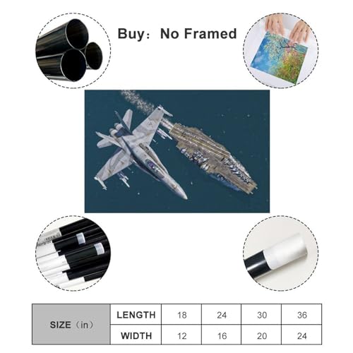 Unframed FA-18C Hornet Jet Fighter Wall Art Poster 24x16 Inches Canvas Print