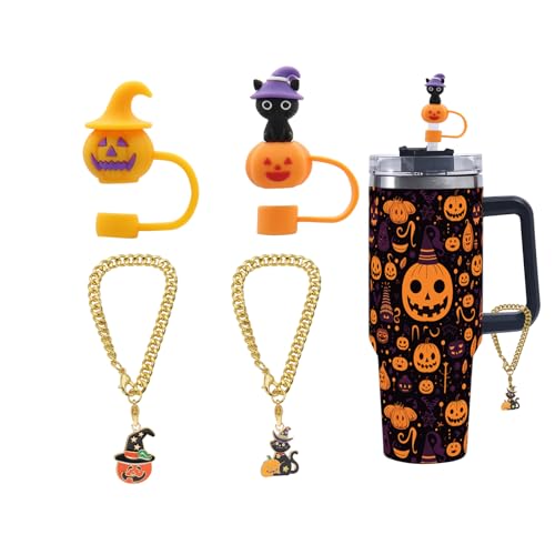 Halloween Series 2 4-Pack Stanley Tumbler Straw Covers & Charm Set - Customizable