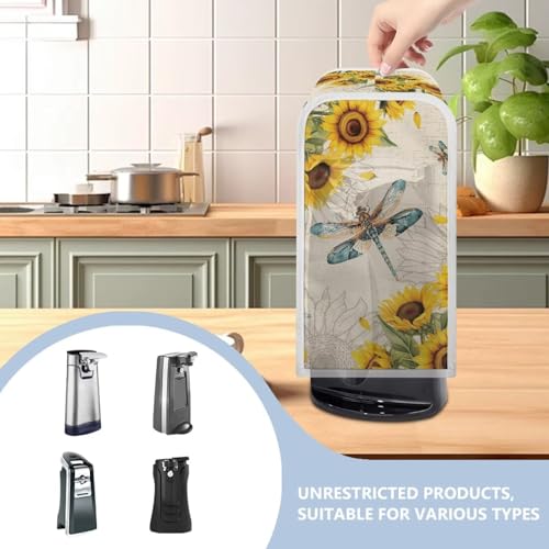 Dragonfly Sunflower Can Opener Dust Cover - Kitchen Appliance Protector 5.7x5.7x10 Inches