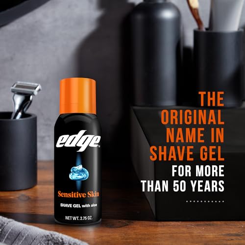 Edge Shaving Gel for Men, Sensitive Skin, 2.75 oz Pack of 12 - Cooling & Moisturizing
