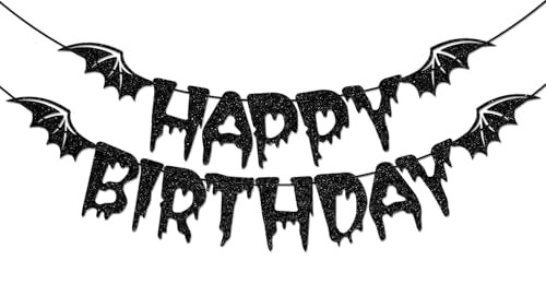 Vampire Themed Birthday Banner - Halloween Bat & Vampire Party Decorations