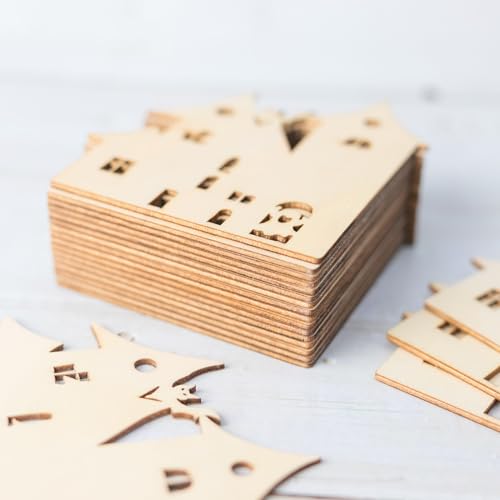 Halloween Wooden Shape Slices - Unfinished Rustic Decor for DIY Party Crafts 20pcs