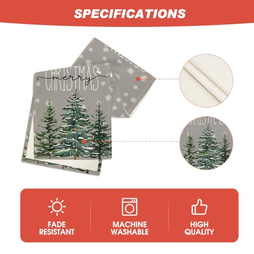 Christmas Tree Snowflake Table Runner - Green, 13 x 72 Inch Holiday Decor