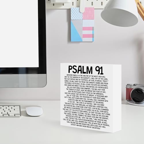 Bible Verse Wooden Plaque Sign for Home & Office Decor - Christian Gift, 5x5 Inches