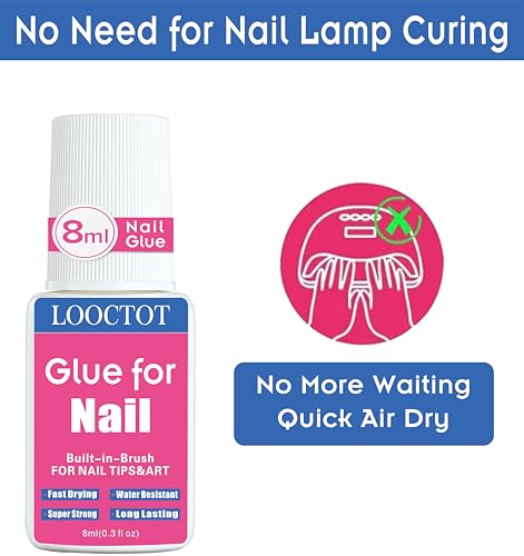 Super Strong Nail Glue for Tips & Acrylic Nails - Waterproof & Fast-Drying