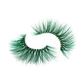 Green 20mm Mink False Eyelashes - Cruelty-Free, Reusable Dramatic Lashes - Elf Variation