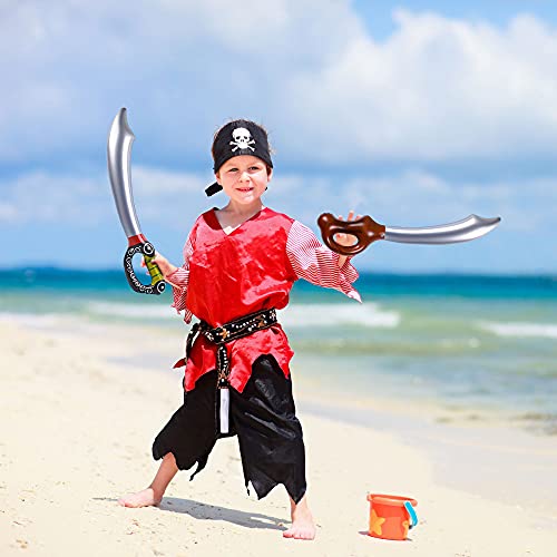 Inflatable Pirate Swords Set - 30 Water Toy Party Props for Pool & Halloween
