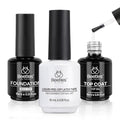 Beetles No Wipe Gel Nail Top Coat & Base Coat Liquid Latex Set 3 Pcs - N-Clear-3