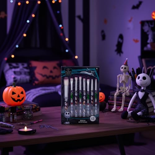 Nightmare Before Christmas 8-Piece Makeup Brush Set for Girls - Themed Collection