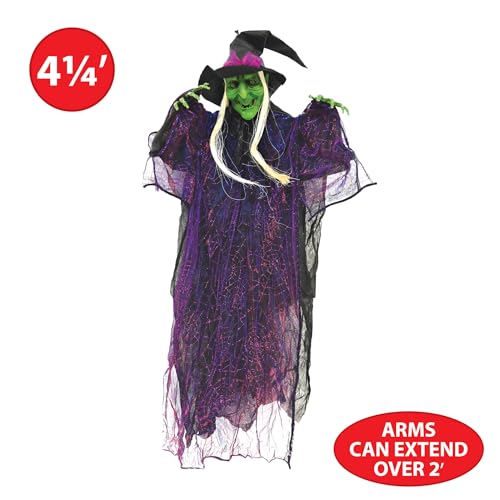 Halloween Hanging Witch Decor - Spooky 51-Inch Fabric Creature for Indoor Parties