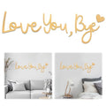 Large Gold Love You Bye Sign - Heartfelt Wall Decor for Entryway - Variation: Style 1-Gold