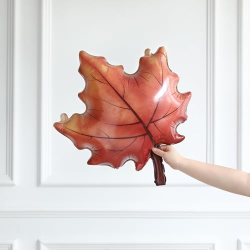 Orange Fall Thanksgiving Balloon Set - 4 Piece Maple Pumpkin Foil Balloons