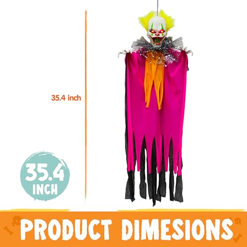 Halloween Clown Decorations Set - Creepy Ghosts with Light-Up Eyes, Outdoor Haunted House Props