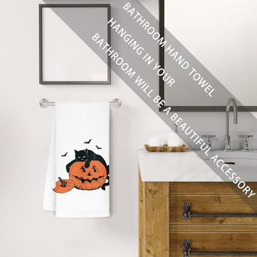 Halloween Ghost Cat Pumpkin Kitchen Towels - Cat Pumpkin Variation 16x24 Inches