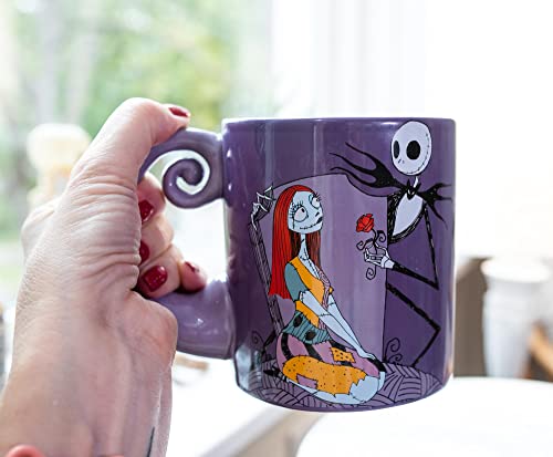 Nightmare Before Christmas Jack & Sally Ceramic Mug - Large 20oz Halloween Coffee Cup
