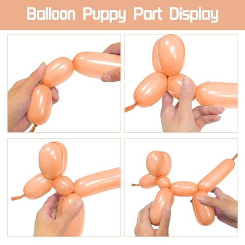 Nude Long Balloons 260 Pack - Thick Latex for Animal Models, Halloween, Weddings, Birthdays