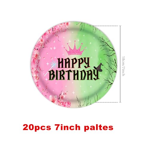Magic Witch Party Supplies Set - Pink & Green Birthday Decorations for 20 Guests