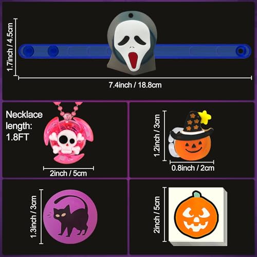 Halloween Glow in the Dark Toys Party Favors 100 pcs - Light Up Necklaces Rings Bracelets Balls