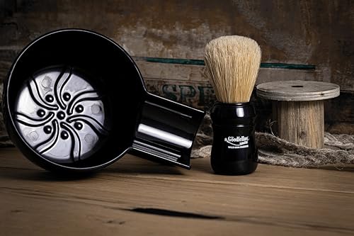 The Goodfellas' smile, Shave & Lather Bowl – Durable Impact‑Resistan Resin, Built‑In Brush Rest, 4.9″ Diameter – Perfect for Traditional Wet Shaving (Black)