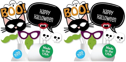 Small Trick or Treat Halloween Photo Booth Props Kit - Pack of 2