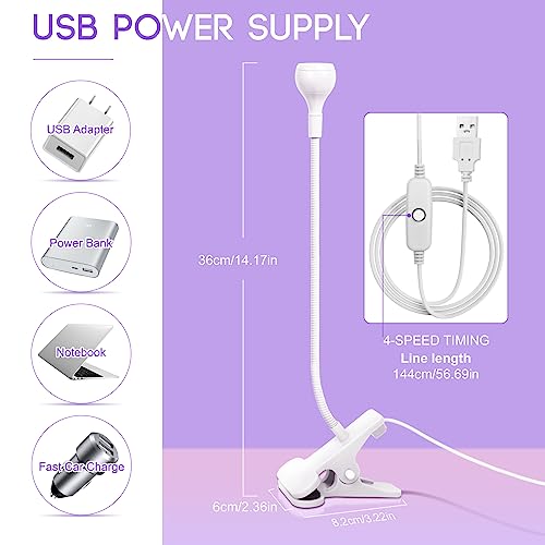 Geisofu White UV Nail Lamp - Dual Wavelength Gel Polish Curing Light