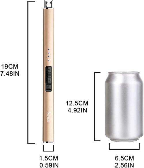 SUPRUS Electric Lighter - Windproof Flameless USB Rechargeable with Safety Lock | Champagne Gold