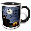 Halloween Haunted House with Moon Tree 11oz Two-Tone Mug - Classic