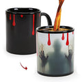 Color Changing Horror Coffee Mug - Walking Dead Zombie Design, 11oz Bloody Variant