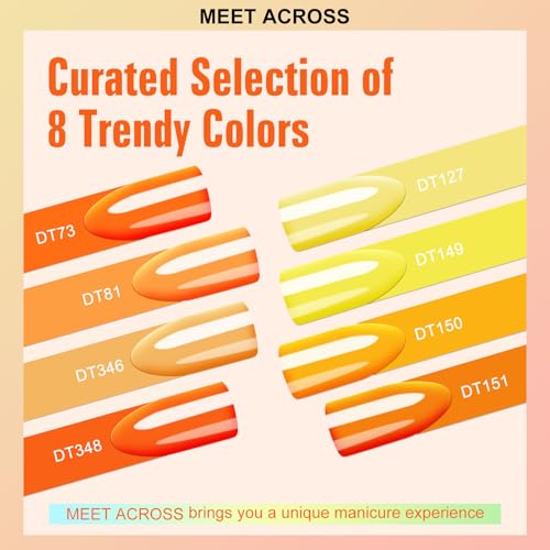 Orange Gel Nail Polish Set - 8 Fall Colors for Halloween Nails, Long-Lasting Soak Off Manicure, Home Gift