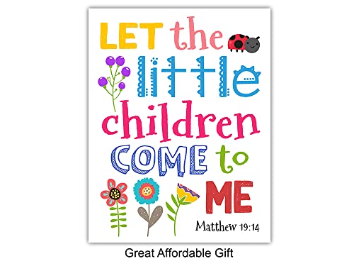 8x10 Christian Wall Art - Bible Verse Religious Decor for Kids & Bedroom