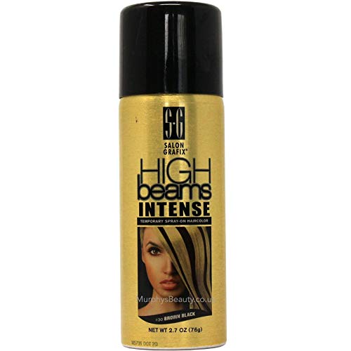 Brown Black Temporary Hair Color Spray - High Beams Intense 2.7 oz - Unisex, Washable, Salon-Quality