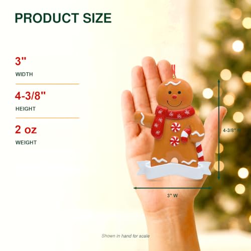 Personalized Gingerbread Boy Christmas Ornament - Custom Name & Year