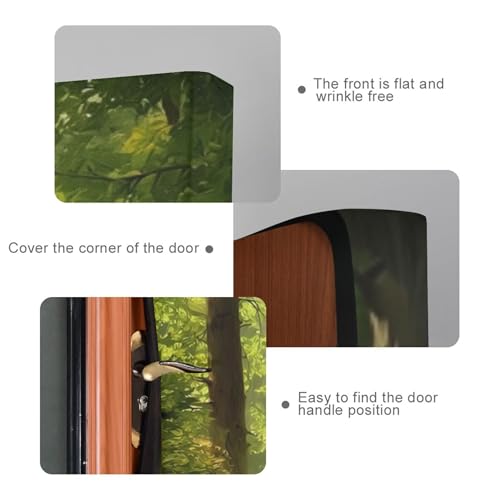Stretch Fabric Door Cover 32x79 Inches for Holiday & Party Decor - Forest Design