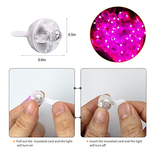200pcs Pink Mini LED Balloon Lights - Tiny Round Lamp for Party & Wedding Decor
