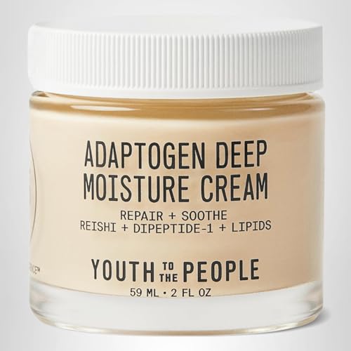Youth To The People Adaptogen Skin Repairing Moisture Cream, Hydrating Face Moisturizer for Sensitive & Dry Skin, Soothes Skin Barrier, Dermatologist Tested, Fragrance-free, Vegan - 2 Fl Oz