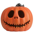 9-Inch Jack O Lantern Halloween Pumpkin Lantern Lighted Decor - Indoor/Outdoor, LED Bulb, Weather-Resistant, Shatterproof, Family Safe, Variation of Skull