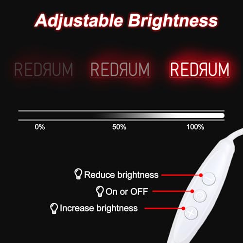 Redrum Neon Sign Horror LED Wall Light Creepy Gothic Room Decor - Variation
