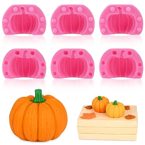 Actvty 3D Pumpkin Silicone Molds - Halloween Fall Candy & Cake Decoration, 6 Pcs