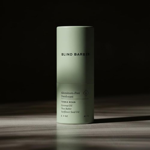 Blind Barber Aluminum-Free Deodorant - 98% Natural Men's Stick With Shea Butter & Coconut Oil - Odor-Fighting Tonka Bean Scent (2.3 oz)