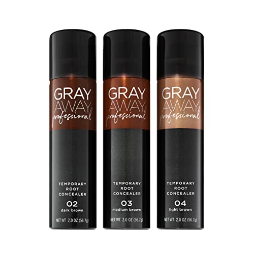 Gray Away Root Concealer Spray Dark Brown 2 oz - Instant Gray Coverage