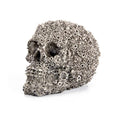 Resin Skull Figurine with Screw - Human Head Sculpture for Home Decor, Halloween, Grey, 6.1 x 4.3 x 5.1 inches
