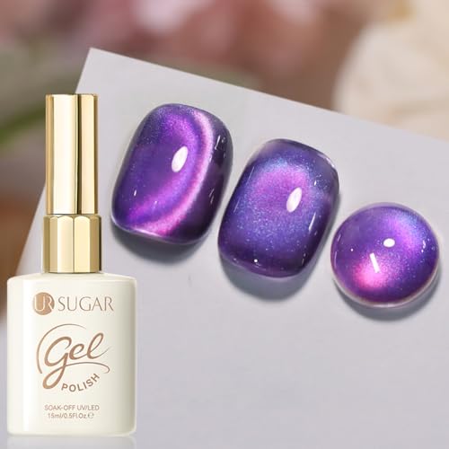 UR SUGAR 15ML Glass Cat Magnetic Eye Gel Nail Polish - Dark Purple