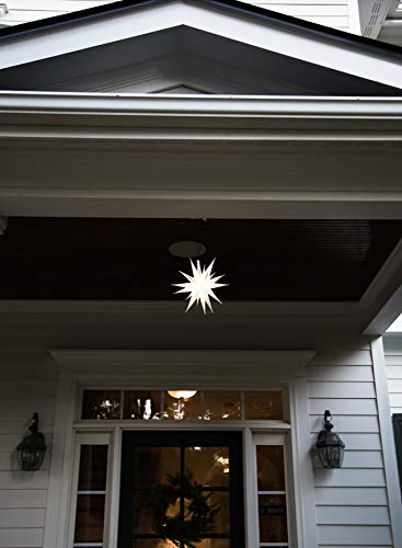 White LED Moravian Star Tree Topper - 12 Inch Indoor & Outdoor Christmas Light