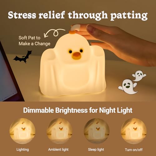 Kids Night Light Squishy Duck Lamp with 3-Level Dimming & Timer