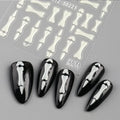 Halloween Skeleton Bone Nail Art Stickers - 2 Style Self-Adhesive Gothic Decals