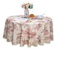 Red Floral Round Tablecloth 70 Inch Waterproof Spillproof Dining Cover