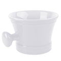 Linkidea Ceramic Shaving Mug with Knob Handle, Deep Lathering Bowl for Men, Wet Shaving Cup Compatible with Shaving Brushes, Razor Soap & Cream Holder, Grooming Accessory (White)