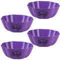 Halloween Candy Bowl Set 4 Large Reusable Plastic Pumpkin Bowls - Purple